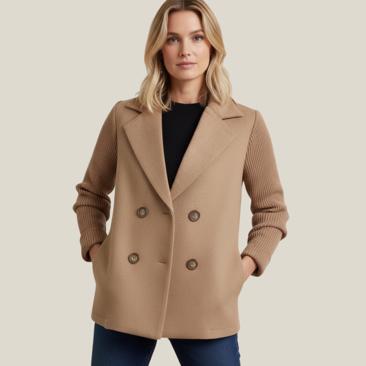 Amora | Elegant Knit-Sleeve Blazer