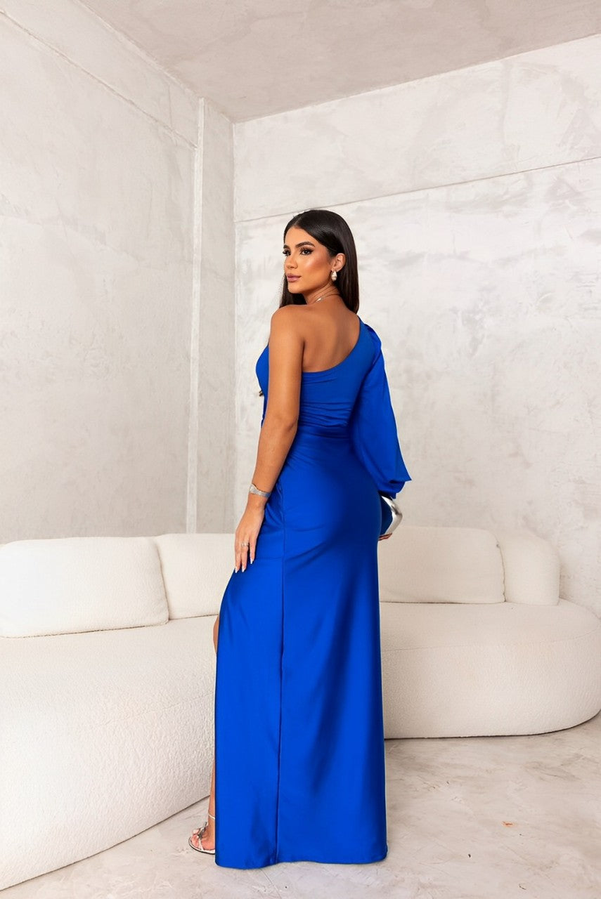 Vera One-Shoulder Satin Dress